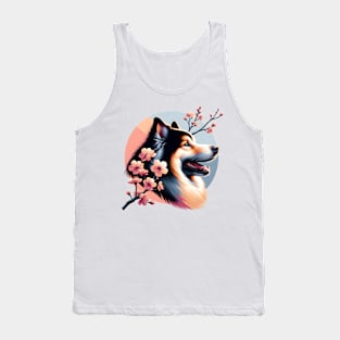 Joyful Eurasier with Spring Cherry Blossoms Tank Top